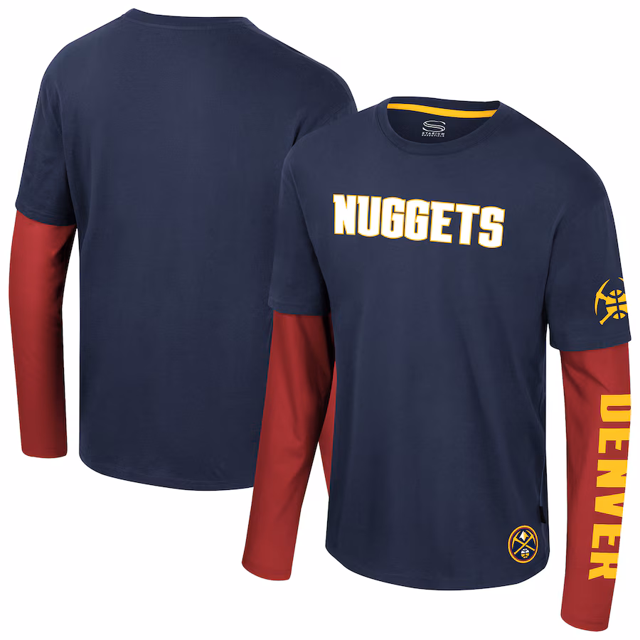 Unisex Denver Nuggets Stadium Essentials Navy Spectator 2fer Long Sleeve  T-Shirt