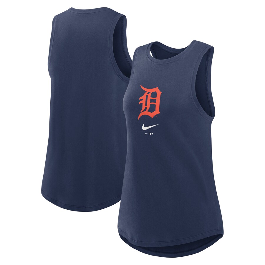 Women's Detroit Tigers Nike Navy Legacy Icon High Neck Performance Tank Top