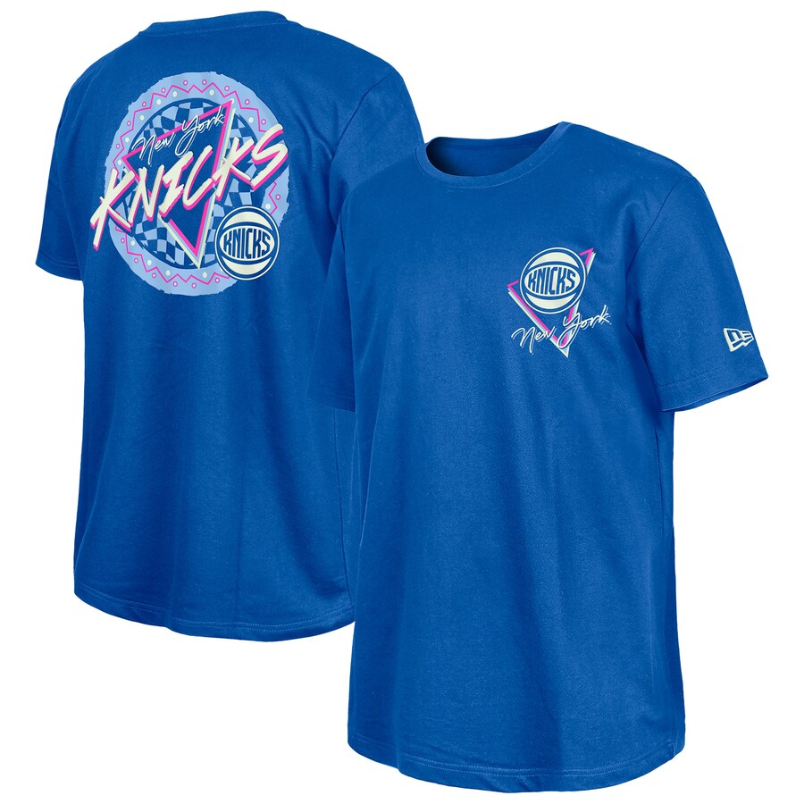 New York Knicks New Era Blue Glow-in-the-Dark T-Shirt