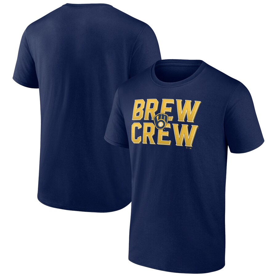 Men's Milwaukee Brewers Navy Hometown Brew Crew Fancy T-Shirt