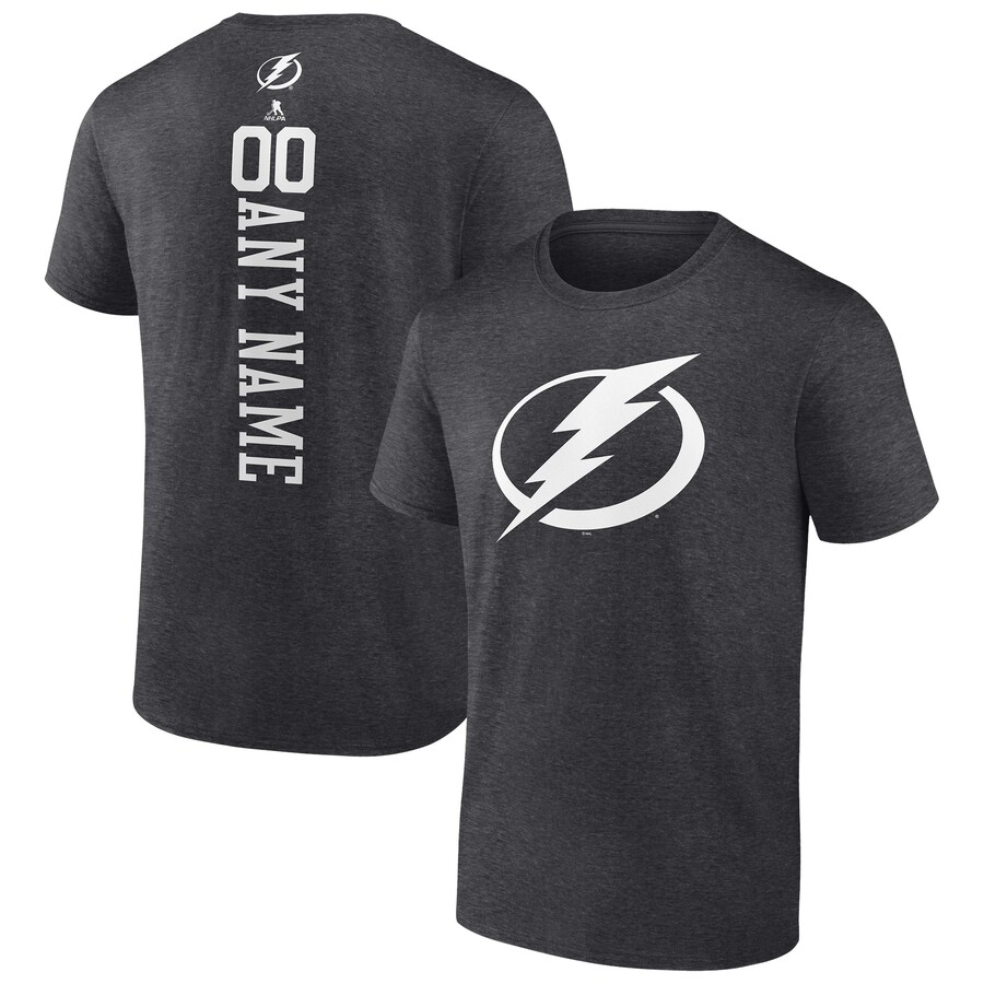 Men's Tampa Bay Lightning Heathered Charcoal Personalized One Color T-Shirt