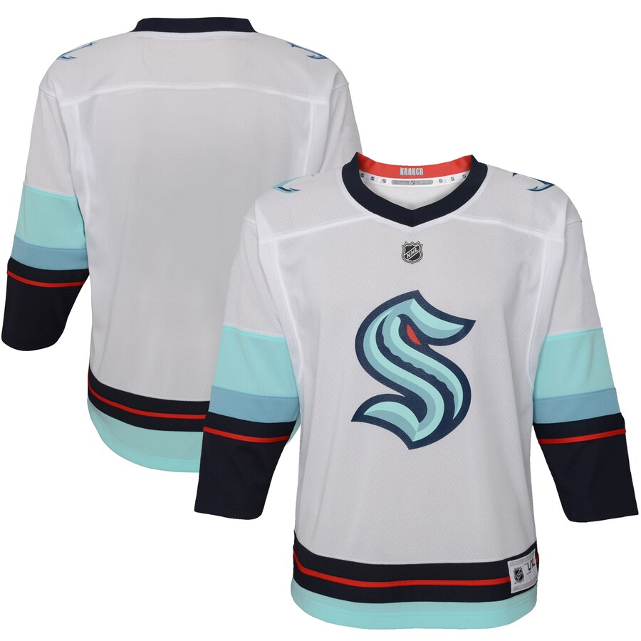 Youth Seattle Kraken White Away Replica Jersey