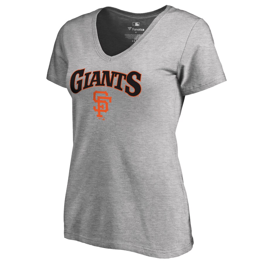 Women's San Francisco Giants Ash Cooperstown Collection Wahconah V-Neck T-Shirt