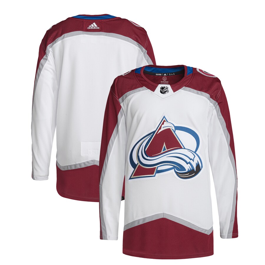Men's Colorado Avalanche  adidas White Away Primegreen Authentic Pro Jersey