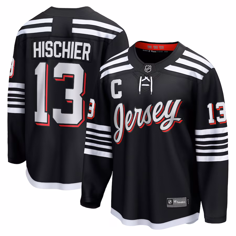 Men's New Jersey Devils Nico Hischier Fanatics Black Alternate Premier Breakaway Player Jersey