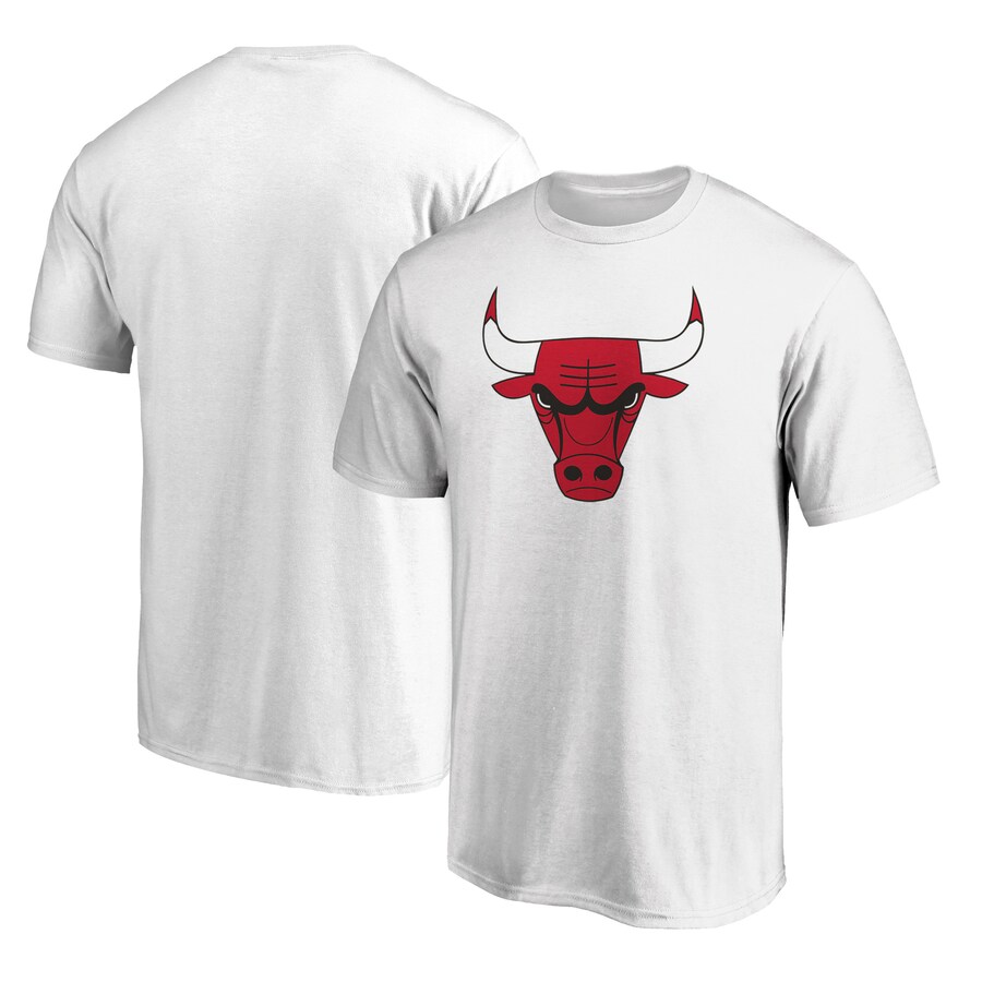 Men's Chicago Bulls White Primary Mascot Logo T-Shirt