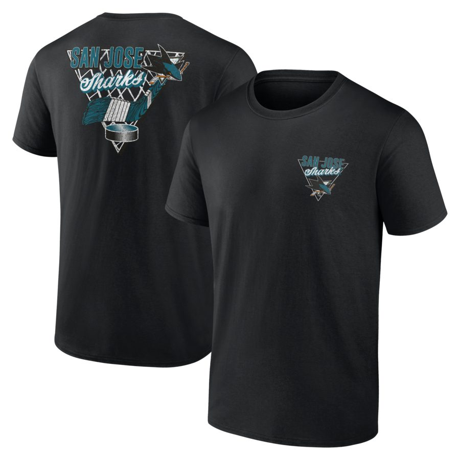 Men's San Jose Sharks Black Net Slap T-Shirt