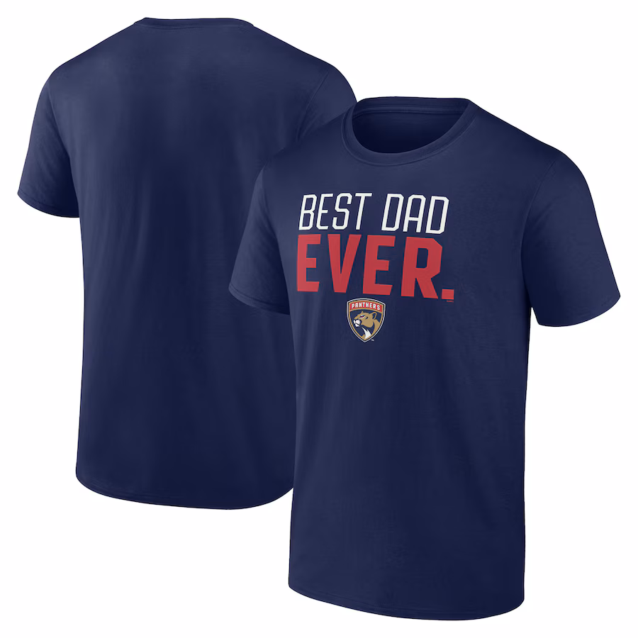Men's Florida Panthers Navy Best Dad Ever T-Shirt
