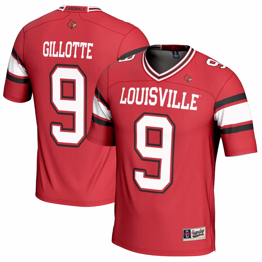 Ashton Gillotte Louisville Cardinals GameDay Greats NIL Player Football Jersey - Red