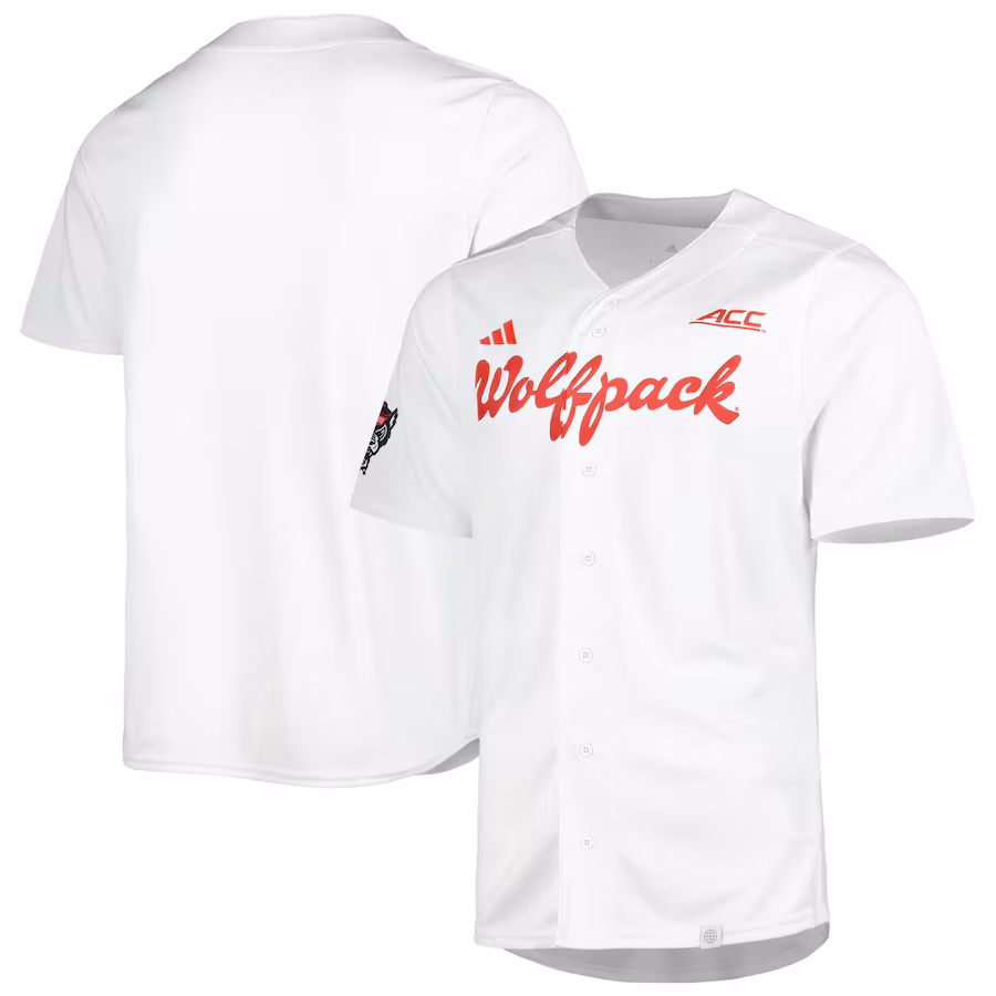 Men's adidas White NC State Wolfpack Team Baseball Jersey