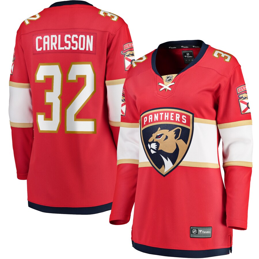 Women's Florida Panthers Lucas Carlsson Fanatics Branded Red Home Breakaway Player Jersey