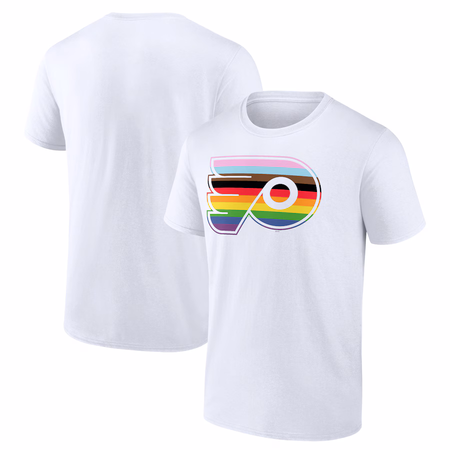 Men's Philadelphia Flyers White Team Pride Logo T-Shirt