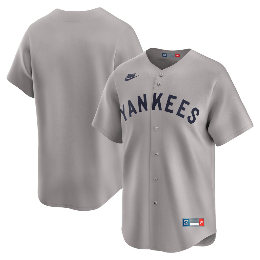Men's New York Yankees Nike Gray Throwback Cooperstown Collection Limited Jersey