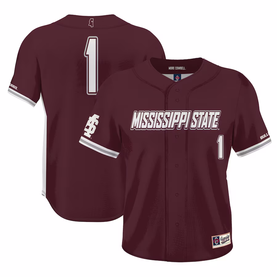 #1 Mississippi State Bulldogs GameDay Greats Lightweight Baseball Jersey - Maroon