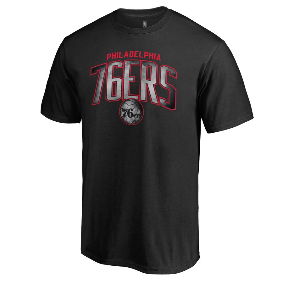 Men's Philadelphia 76ers Black Arch Smoke T-Shirt