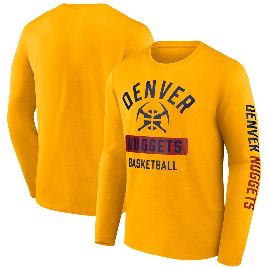 Men's Denver Nuggets Fanatics Gold Long Sleeve T-Shirt