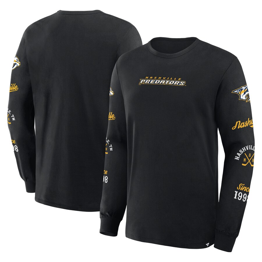 Men's Nashville Predators Fanatics Black Boxed In Legacy Long Sleeve T-Shirt
