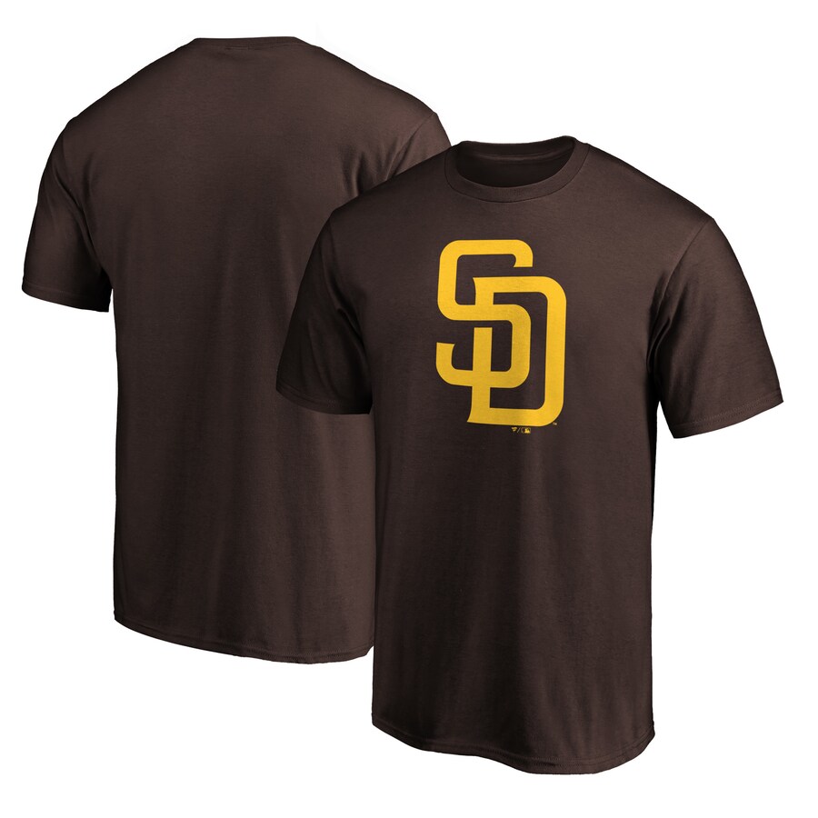 Men's San Diego Padres Brown Official Team Logo T-Shirt
