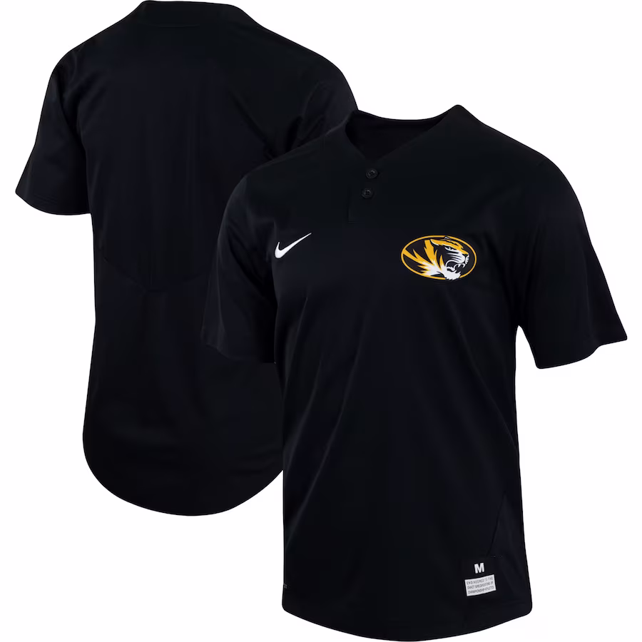 Missouri Tigers Nike Two-Button Replica Baseball Jersey - Black
