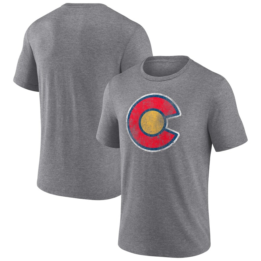 Men's Colorado Avalanche Heather Gray Wraparound Tri-Blend T-Shirt