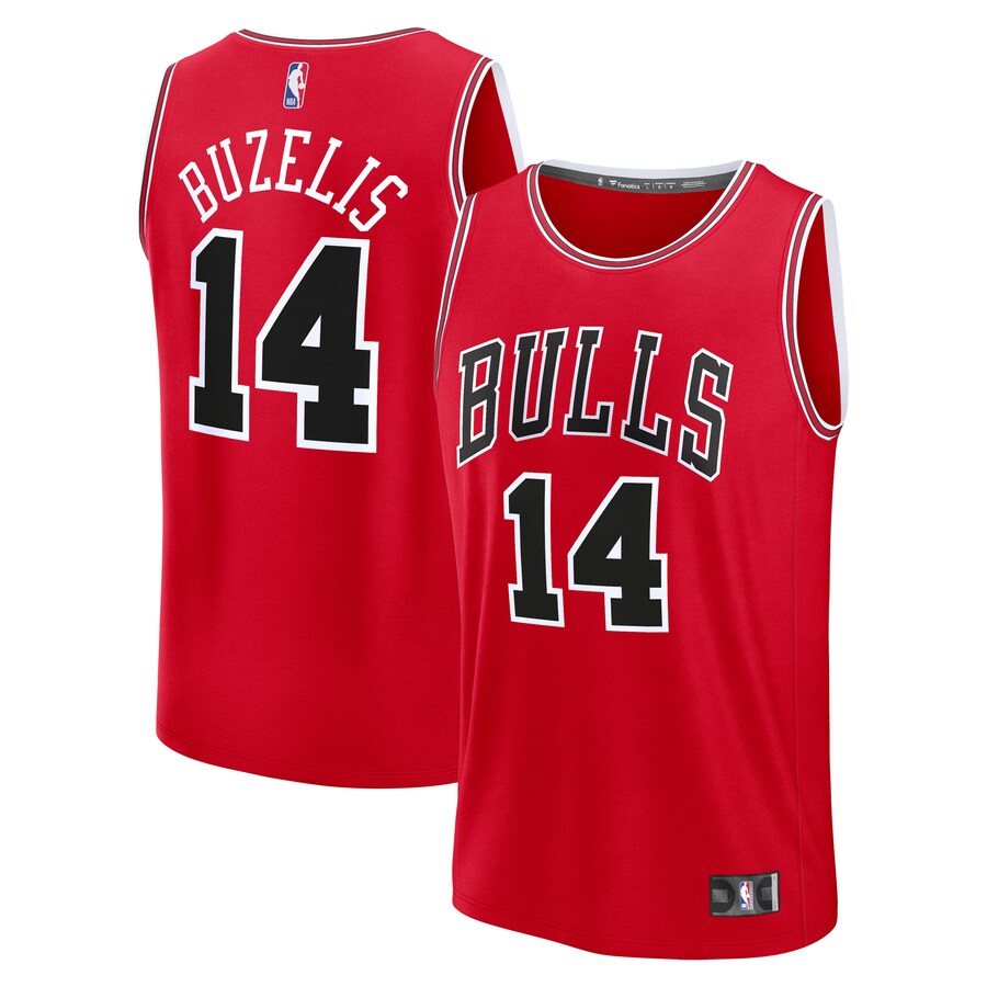 Men's Chicago Bulls Matas Buzelis Fanatics Red Fast Break Replica Player Jersey - Icon Edition