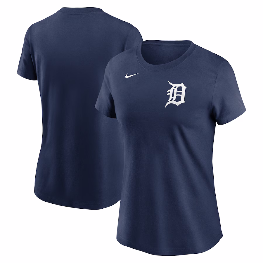 Women's Detroit Tigers Nike Navy Fuse Wordmark T-Shirt