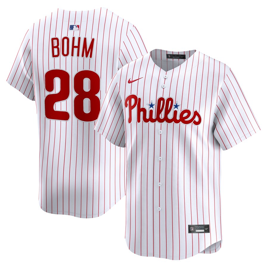 Men's Philadelphia Phillies Alec Bohm Nike White Alternate Limited Player Jersey