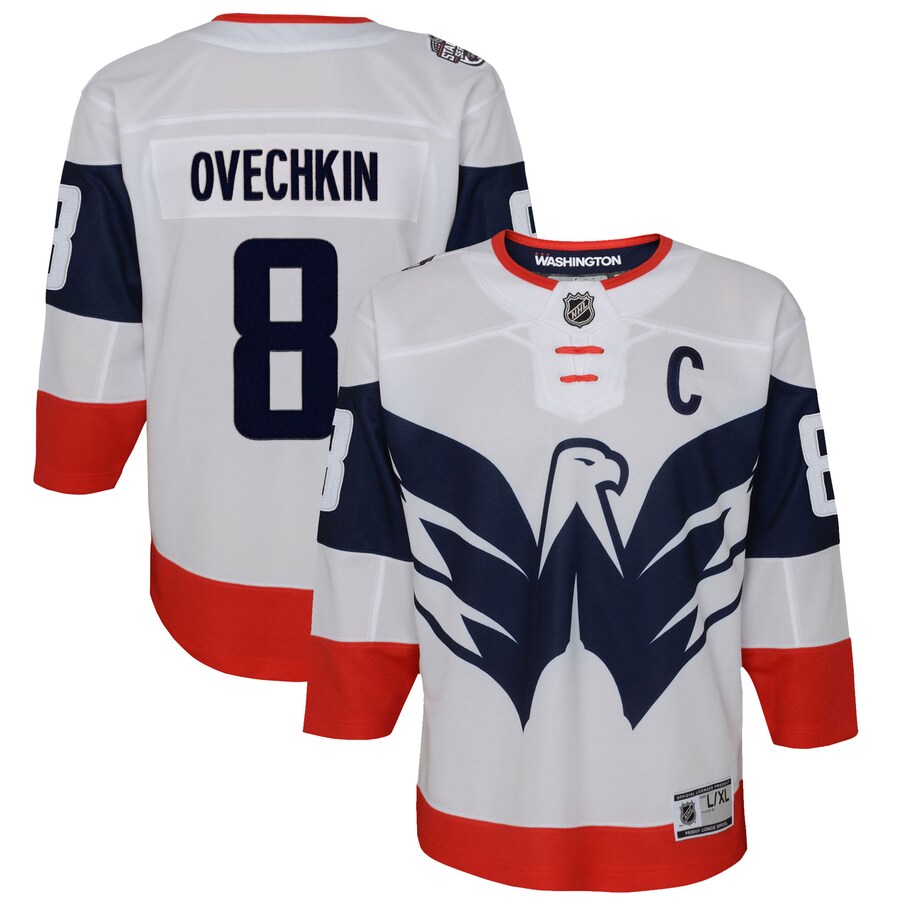 Youth Washington Capitals Alexander Ovechkin White 2023 NHL Stadium Series Player Jersey