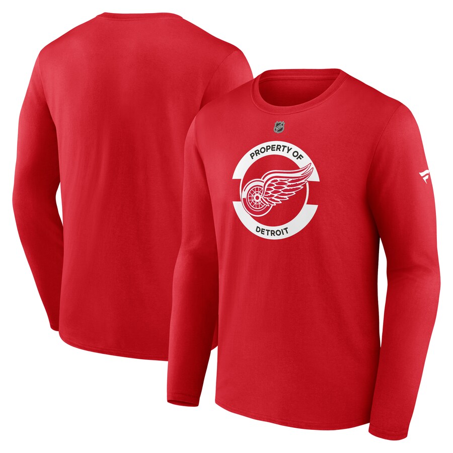 Men's Detroit Red Wings Fanatics Red Authentic Pro Core Secondary Long Sleeve T-Shirt