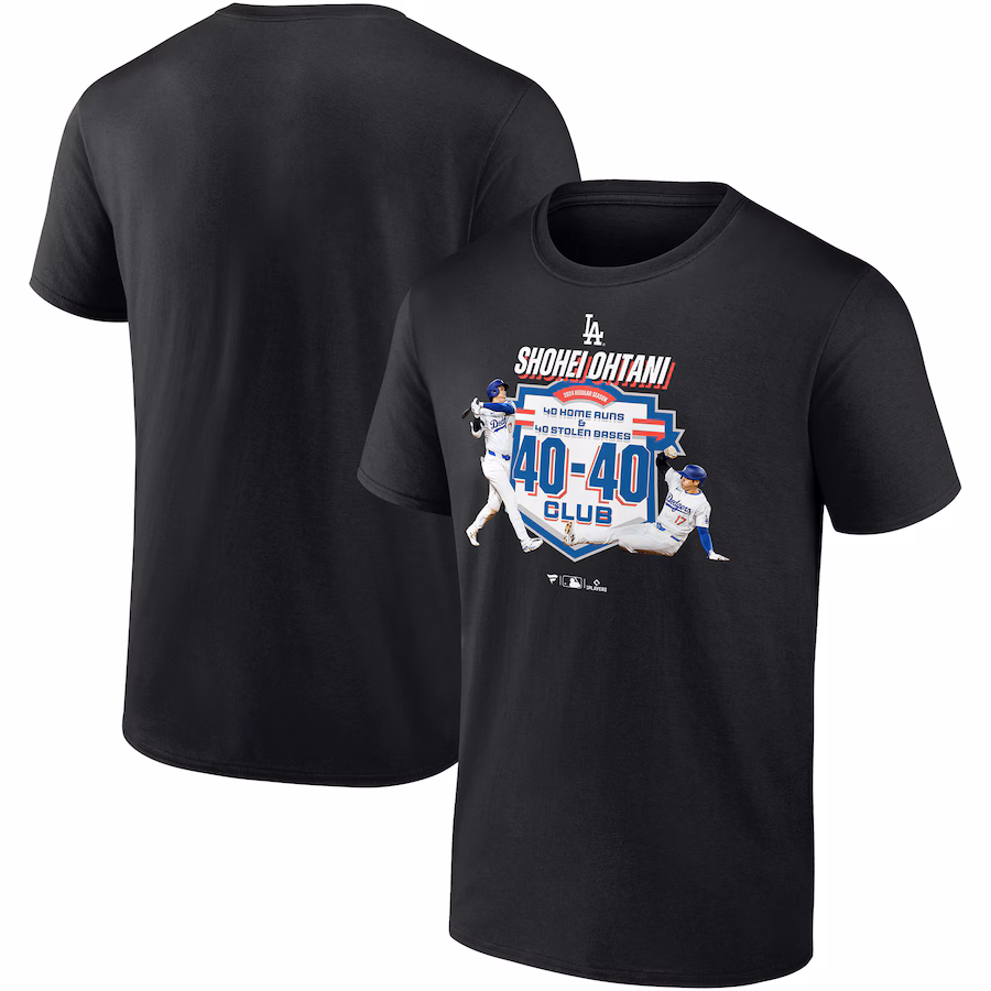 Men's Los Angeles Dodgers Shohei Ohtani Black 40/40 Club T-Shirt