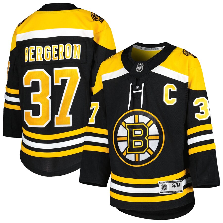 Youth Boston Bruins Patrice Bergeron Black Home Premier Player Jersey