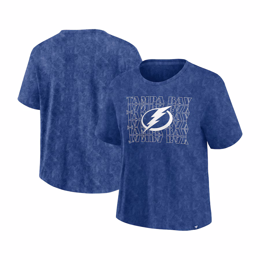 Women's Tampa Bay Lightning Fanatics Blue Faded Wash T-Shirt