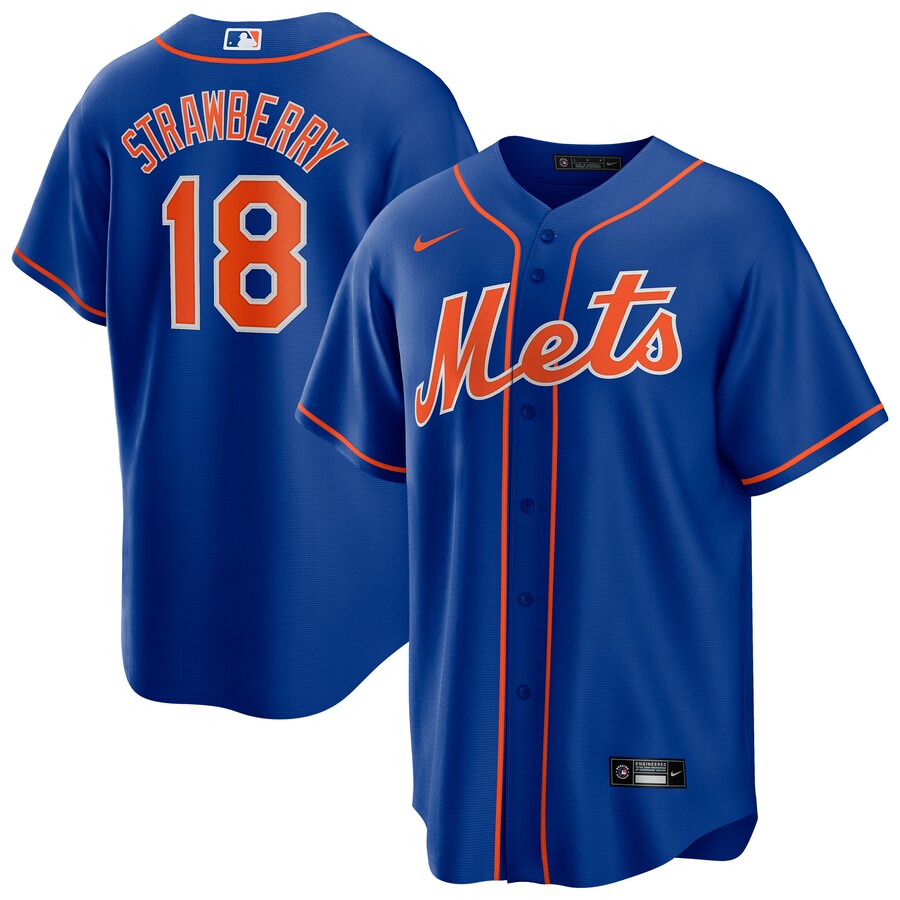 Men's New York Mets Darryl Strawberry Nike Royal Alternate Replica Player Jersey
