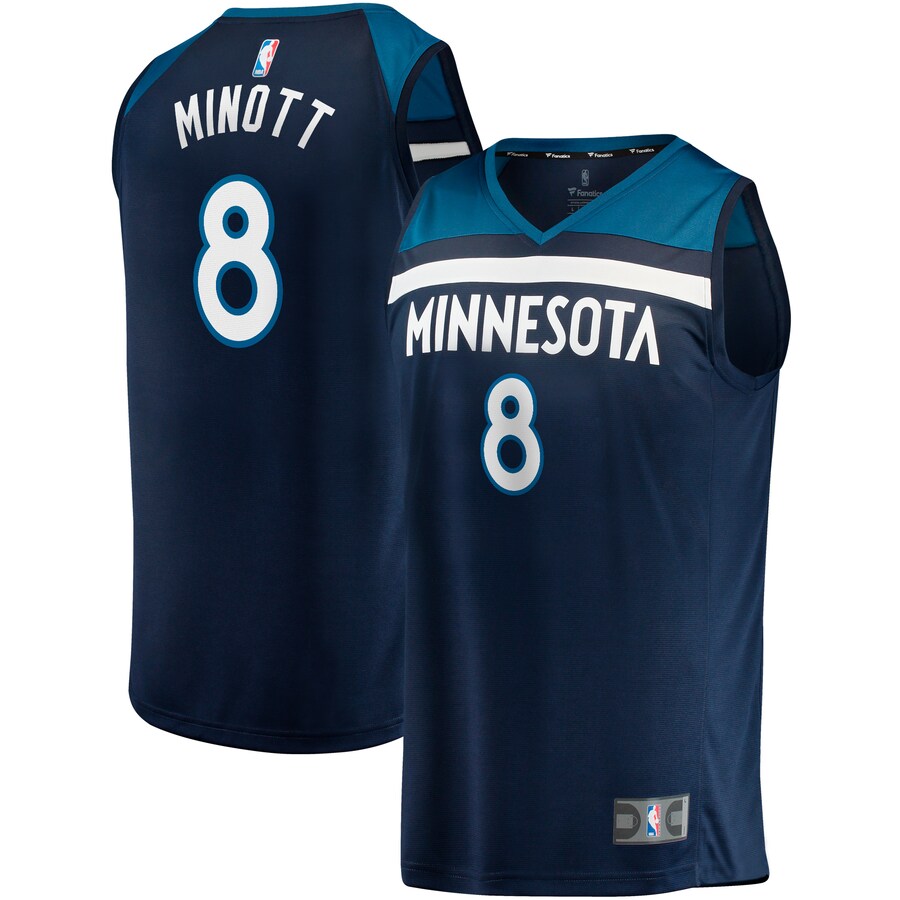 Men's Minnesota Timberwolves Josh Minott Fanatics Navy Fast Break Player Jersey - Icon Edition
