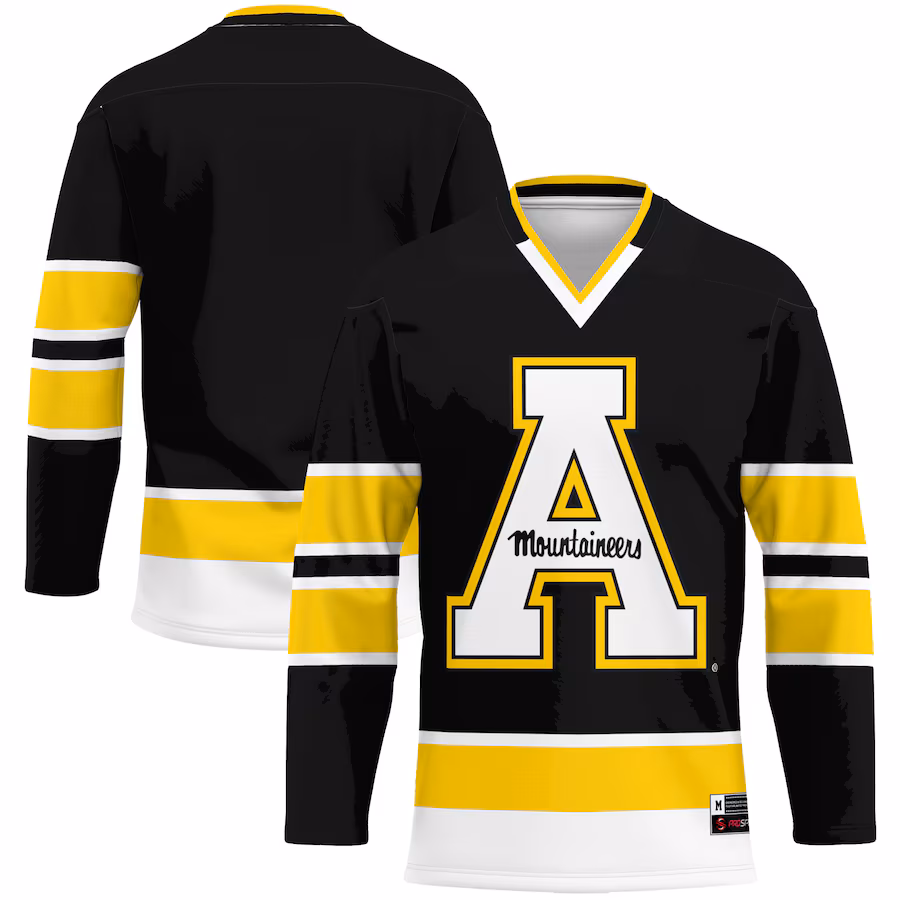 Men's GameDay Greats Black Appalachian State Mountaineers Hockey Jersey