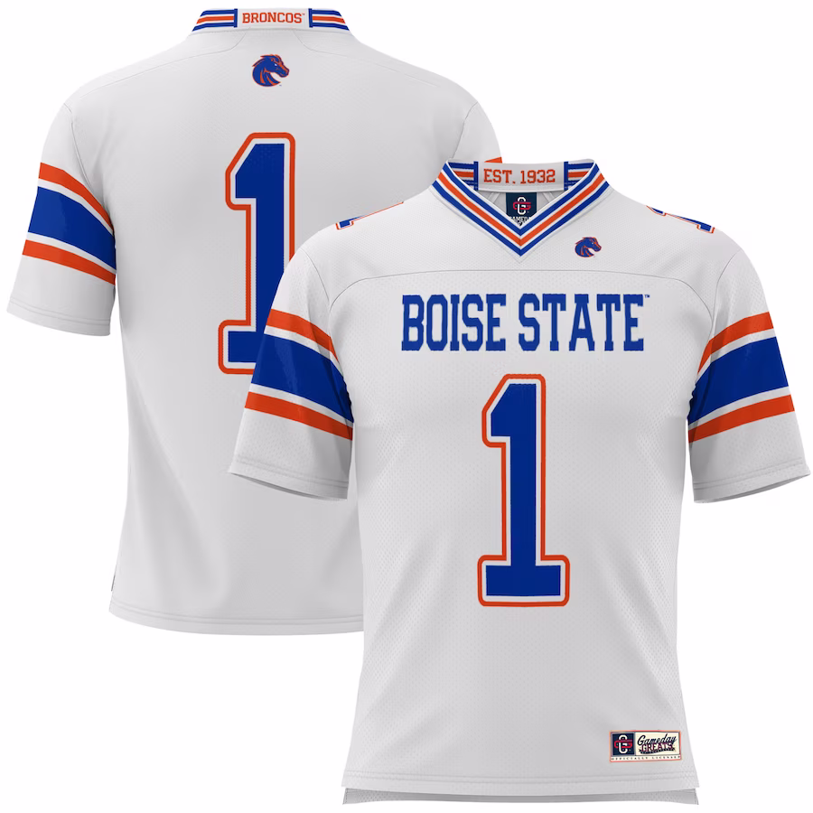 #1 Boise State Broncos GameDay Greats Youth Football Jersey - White