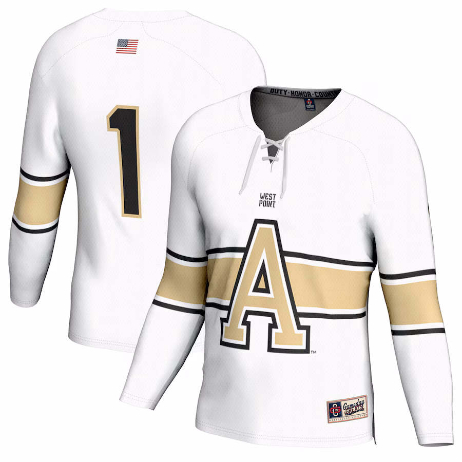 #1 Army Black Knights GameDay Greats Hockey Fashion Jersey - White