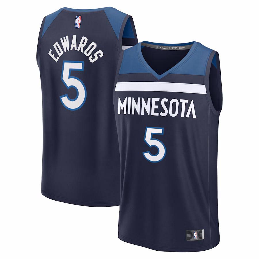 Youth Minnesota Timberwolves Anthony Edwards Fanatics Navy Fast Break Replica Player Jersey - Icon Edition