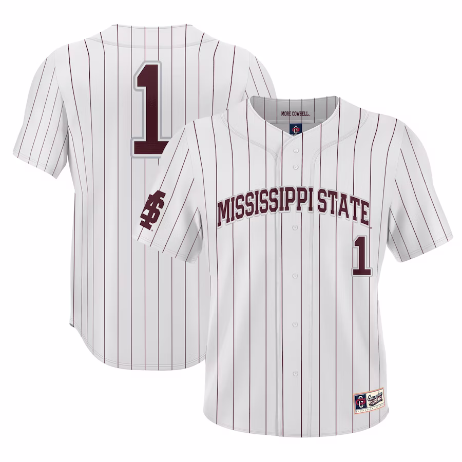 #1 Mississippi State Bulldogs GameDay Greats Youth Lightweight Baseball Jersey - White