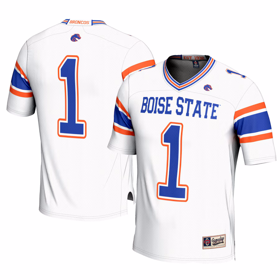 Men's GameDay Greats #1 White Boise State Broncos Football Jersey