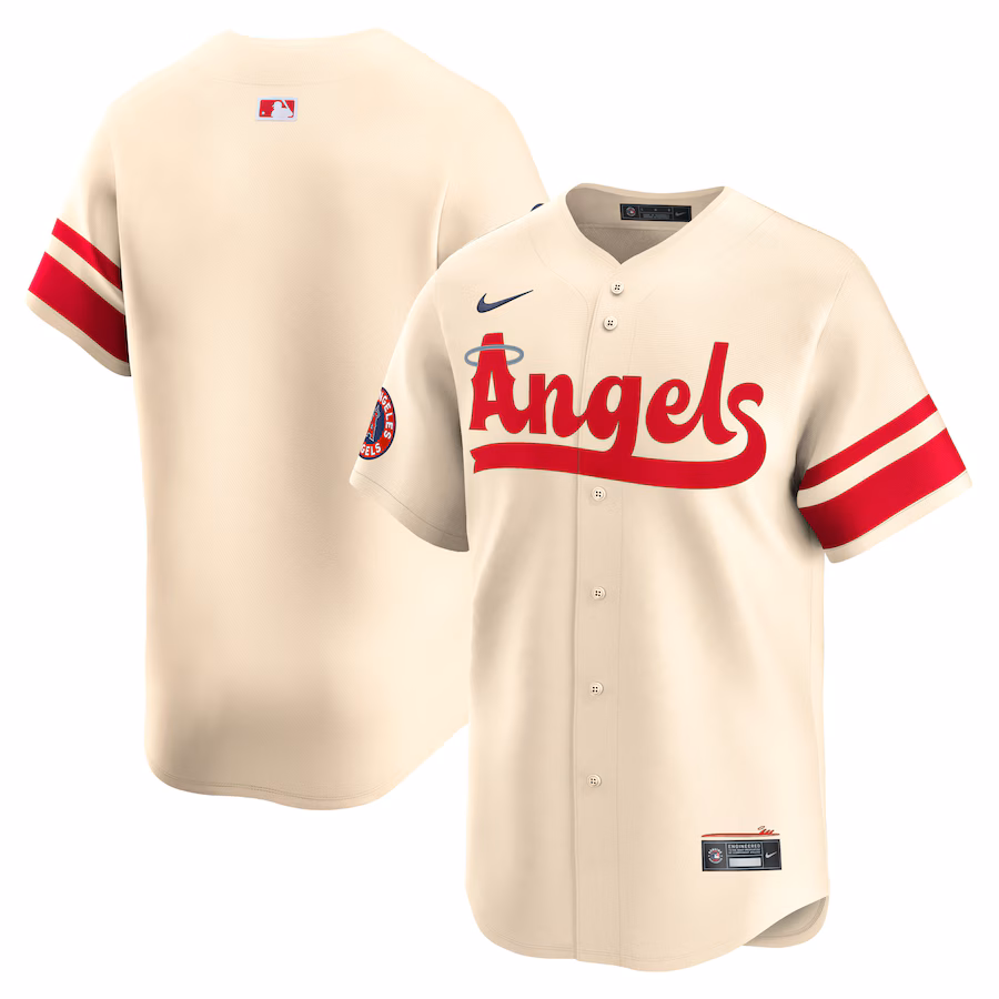 Men's Los Angeles Angels Nike Cream City Connect Limited Jersey