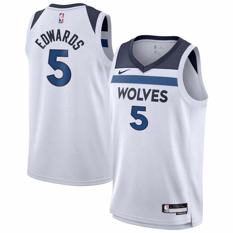 Youth Minnesota Timberwolves Anthony Edwards Nike White Swingman Jersey - Association Edition