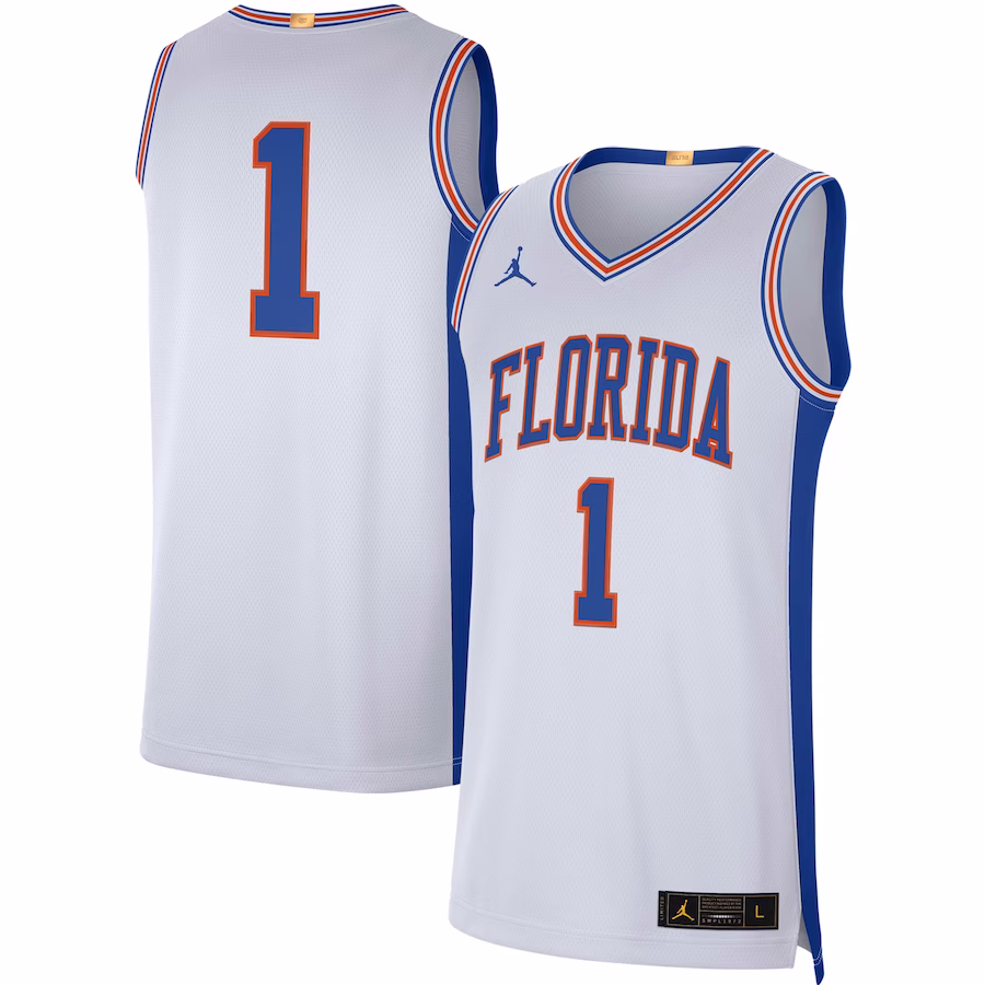 #1 Florida Gators Jordan Brand Retro Limited Jersey - White