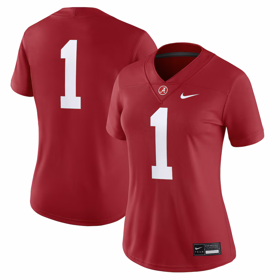 Women's Nike #1 Crimson Alabama Crimson Tide Game Jersey