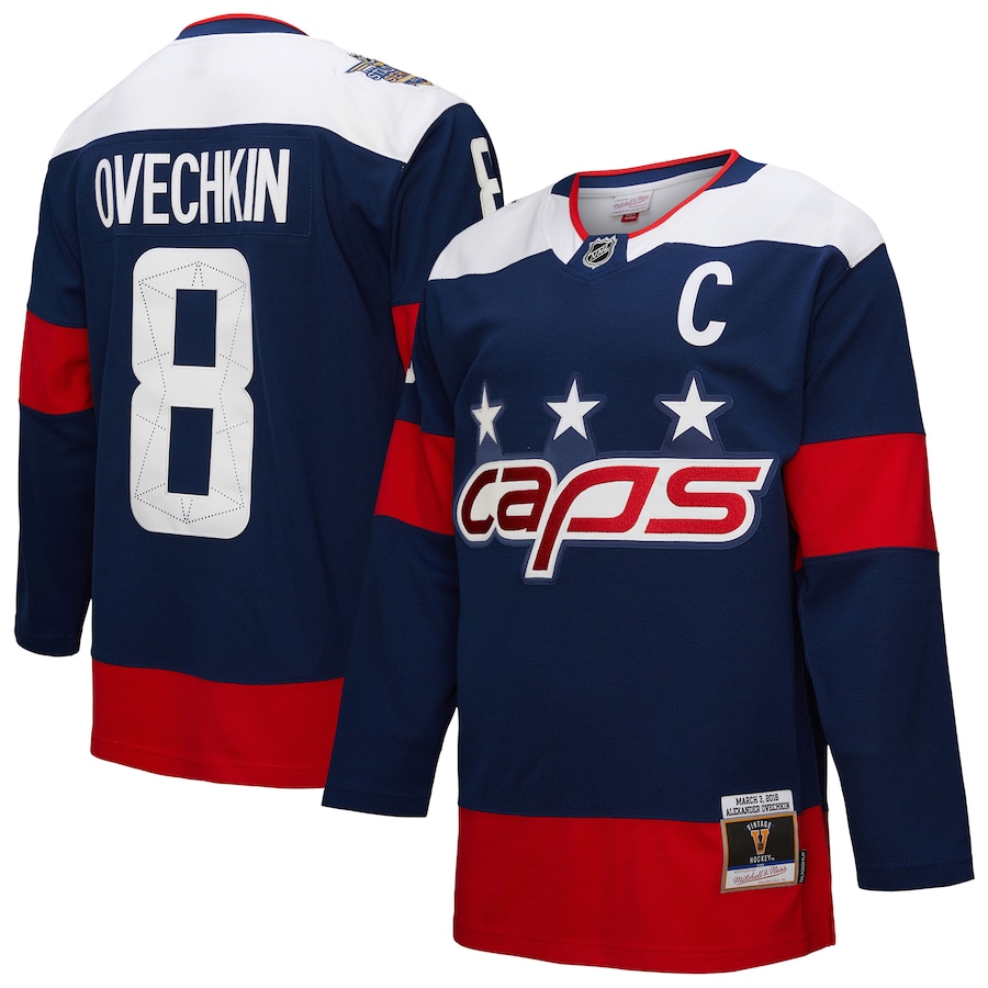 Men's Washington Capitals Alexander Ovechkin Mitchell & Ness Navy Power Play Jersey