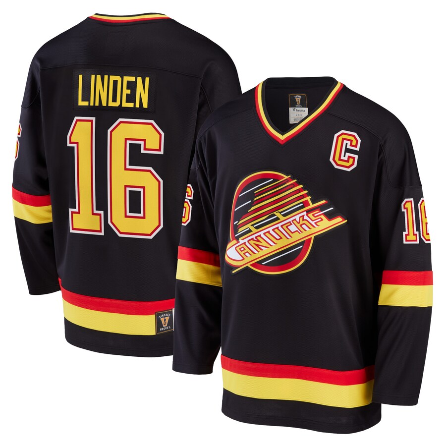 Men's Vancouver Canucks Trevor Linden Fanatics Branded Black Breakaway Retired Player Jersey