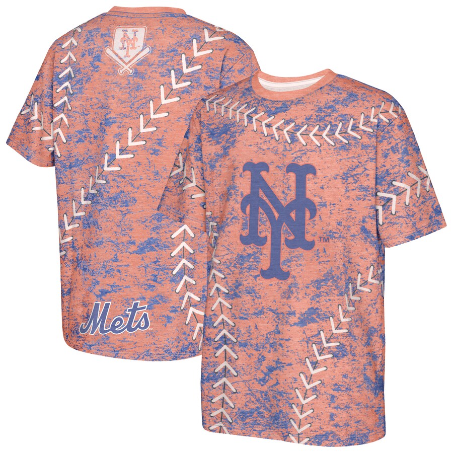 Youth New York Mets Orange Slide Score Bold T-Shirt