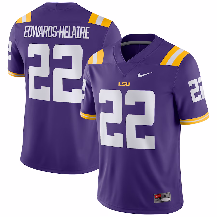Clyde Edwards-Helaire LSU Tigers Nike Player Game Jersey - Purple