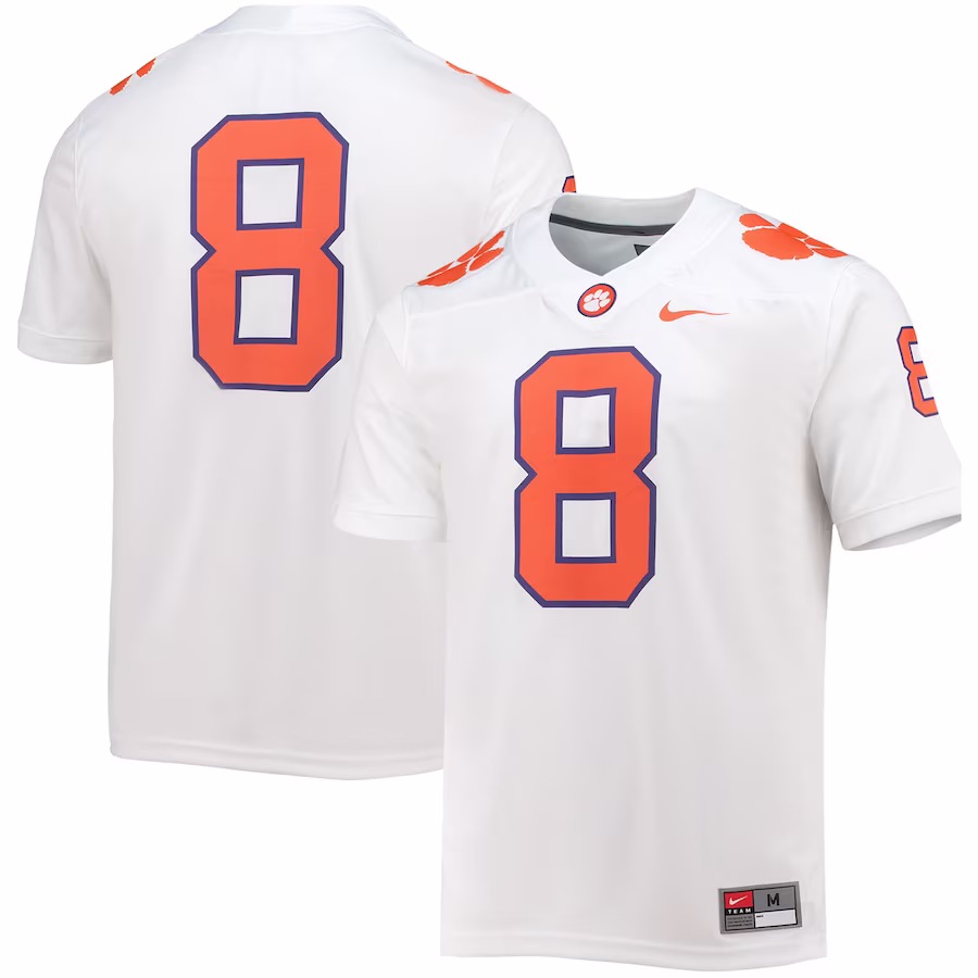 #8 Clemson Tigers Nike Game Jersey - White