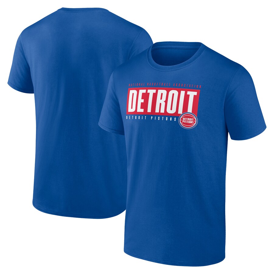 Men's Detroit Pistons Blue Blocked Out T-Shirt